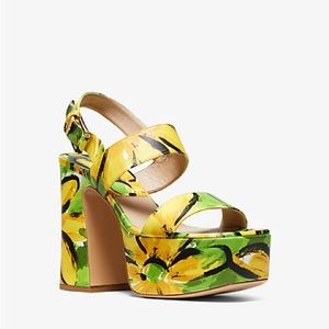 Michael Kors Collection Blaire Daisy Leather Platform Sandal
